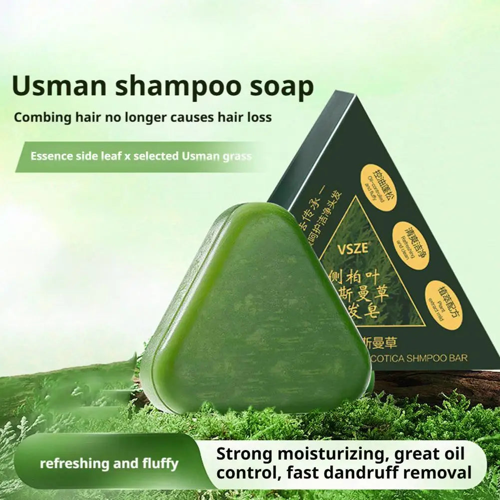1/2/3/4/5/10pcs Natural Cacumen Platycladi Usma Grass Shampoo Bar Traditional Cold-Processing Silicone-Free Hair Care Soap