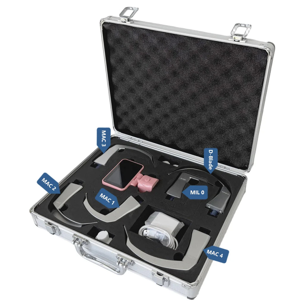 3.5" Touch Screen Video Laryngoscope for Anesthesia, 6 Blades Optional & Customizable Combination