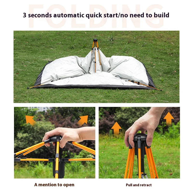 Automatic Quick-opening Tent Outdoor Self-driving Travel Camping Tent Rainproof Sunshine-proof TentTwo doors without windows