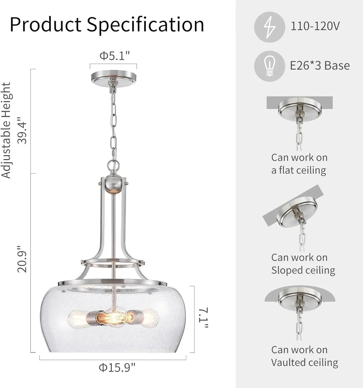 American Retro Glass Led Pendant Light Home Decoration Living Room Dining Room Bedroom Bar Counter Corridor Lighting Fixtures