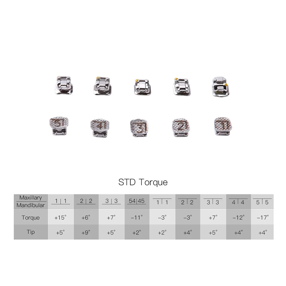 AZDENT Dental Orthodontic Brackets Self-Ligating Braces Inserted Crimpable Movable Hooks Auxiliary Hole Buccal Tube 28pcs/Box