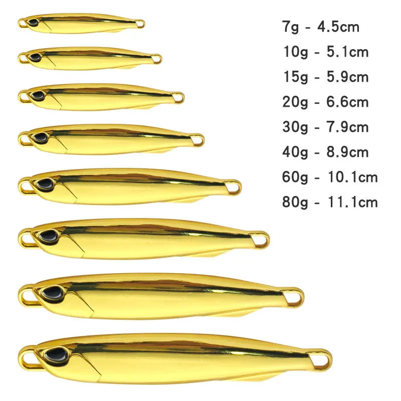 1PCS Silver Sea Fishing Bait 7g/10g/20g/30g/40g/60g/80g Jigging Head Lure Carp Metal Fishing Lure Saltwater Artificial Lures