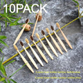 10pack Natural Bristle Bamboo Toothbrushes,Horse & Boar Bristle,Totally Compostable Biodegradable Zero Waste Plastic Free