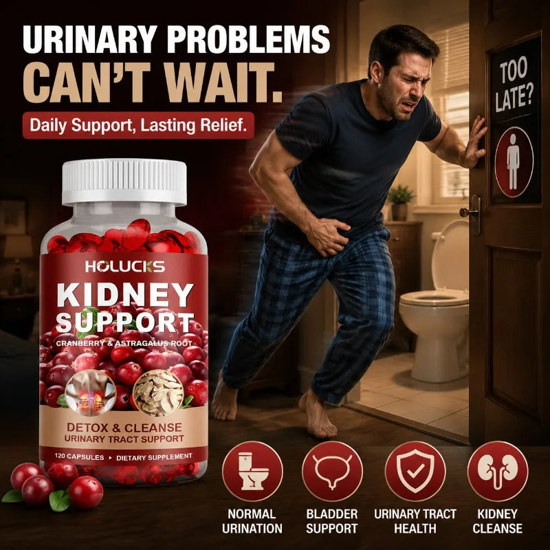Kidney Cleanse & Detox Supplement, with Cranberry, Astragalus Root, for Kidney Restore, Support Bladder & Urinary Tract Health