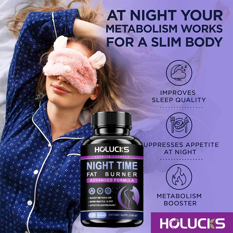 Extra Strength Night Fat Burner, Promote Fast Sleep Onset, Boosts Metabolism & Balances Cortisol, Reduce Nighttime Cravings