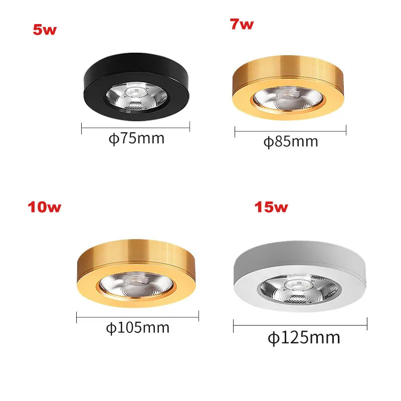 Spotlight Surface Mount 15W 7W 10W LED Downlight Ceiling Ultra-Thin Cob Led Spotlight 220V Indoor Cabinet Slim Lamp Display