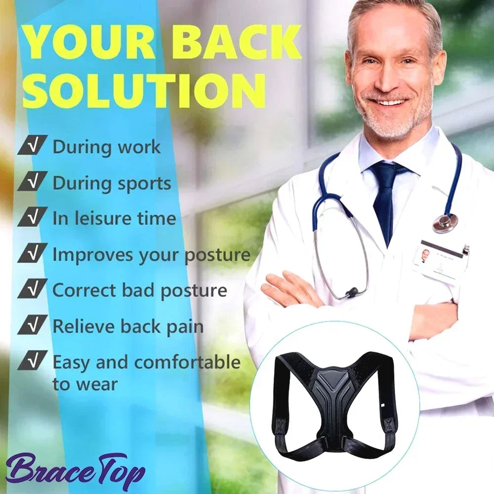 Adjustable Back Shoulder Posture Corrector Belt Clavicle Spine Pain Relief Support Reshape Your Body Home Office Back Neck Brace