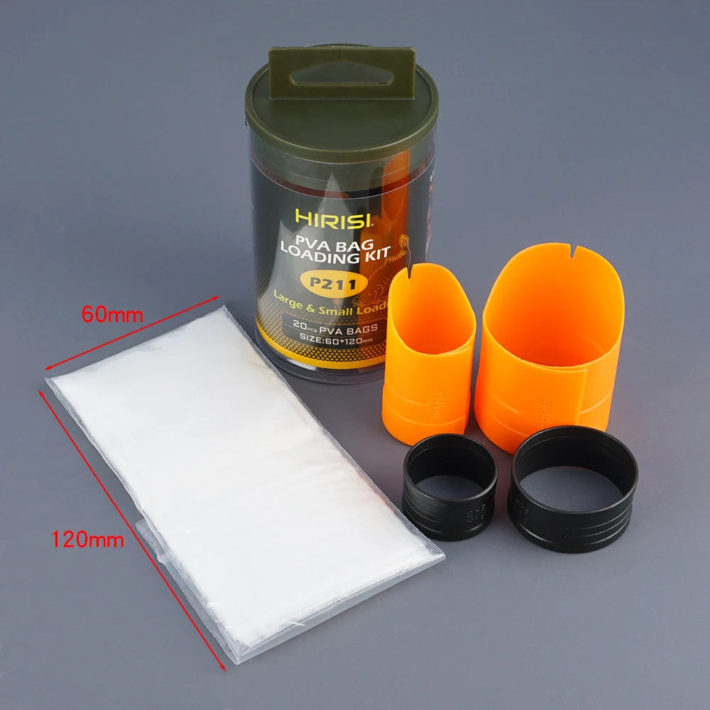 Hirisi Carp Fishing Accessories PVA Bag Loading System Baiting Tool for Solid Bags Fast Melting Mesh P211