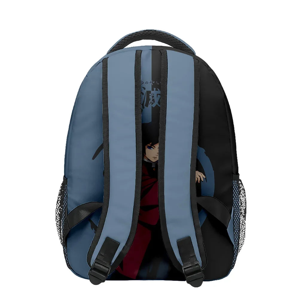 New Anime Peripheral Demon Slayer 3D School Backpack Lunch Bag Pencil Case 3-Piece Set Printed Holiday Gift for Students Gift