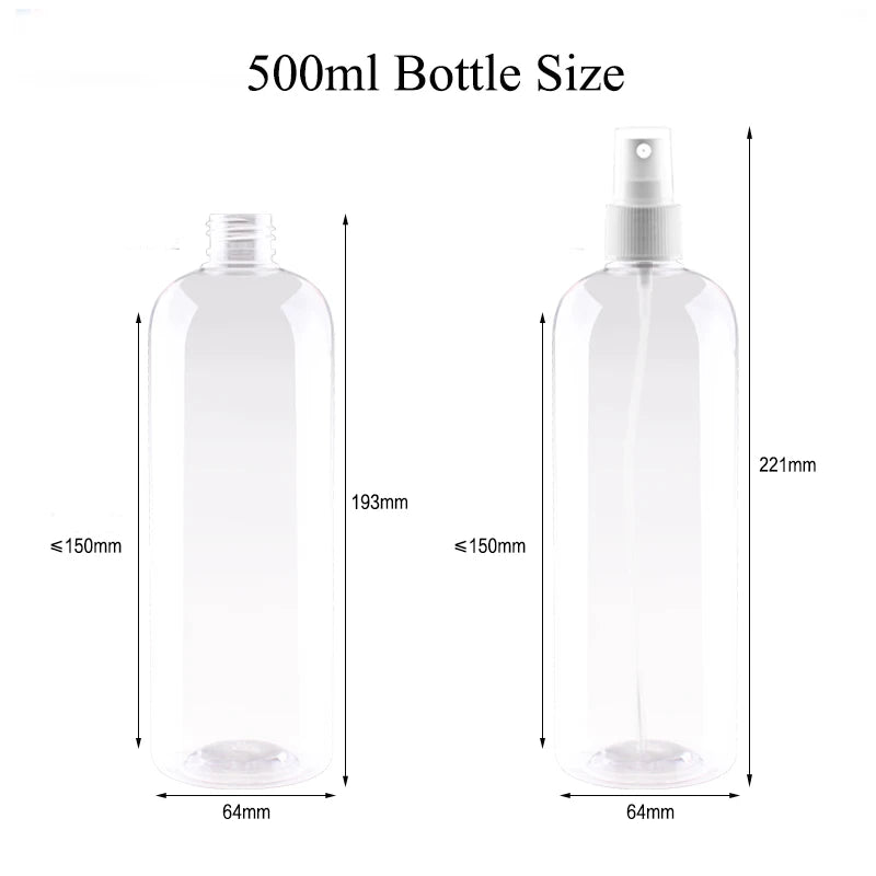 20pcs 200ML 250ML Plastic Bottle Spray Nozzle 100ML 120ML PET Atomiser Refillable Bottle 150ML 500ML Empty Bottle QY21401-20