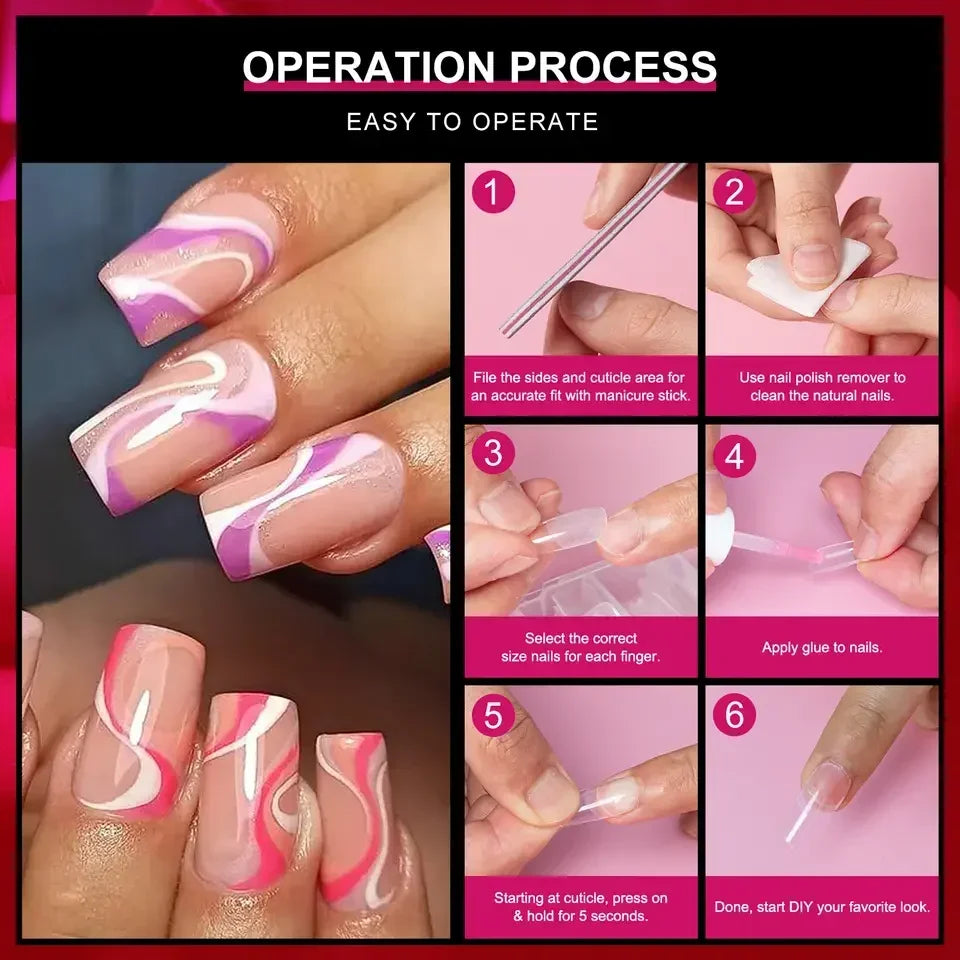 Square Nail Tips 120 PCS Artificial Full Cover Soft Clear Gel Tips 12 Sizes Sharp False Nails for Nail Extension