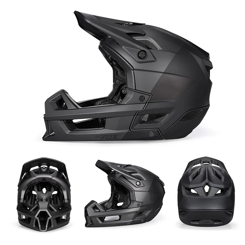 BATFOX Full Face Mountain Bike Helmet Adult Downhill Off-road Cycling Shockproof Professional Protection MTB Bicycle Safety Gear