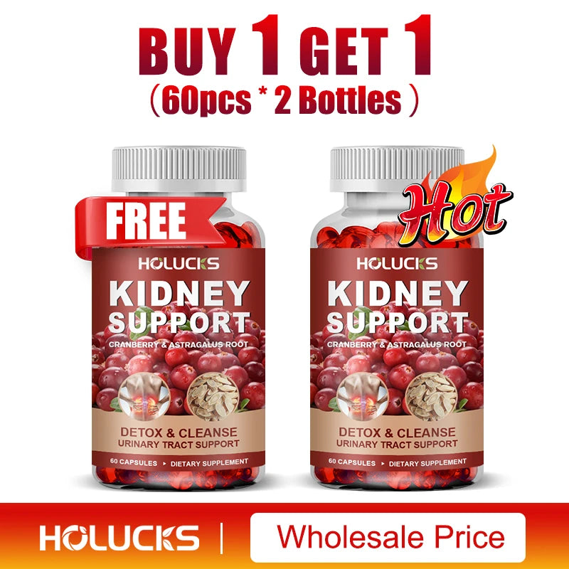 Kidney Cleanse & Detox Supplement, with Cranberry, Astragalus Root, for Kidney Restore, Support Bladder & Urinary Tract Health