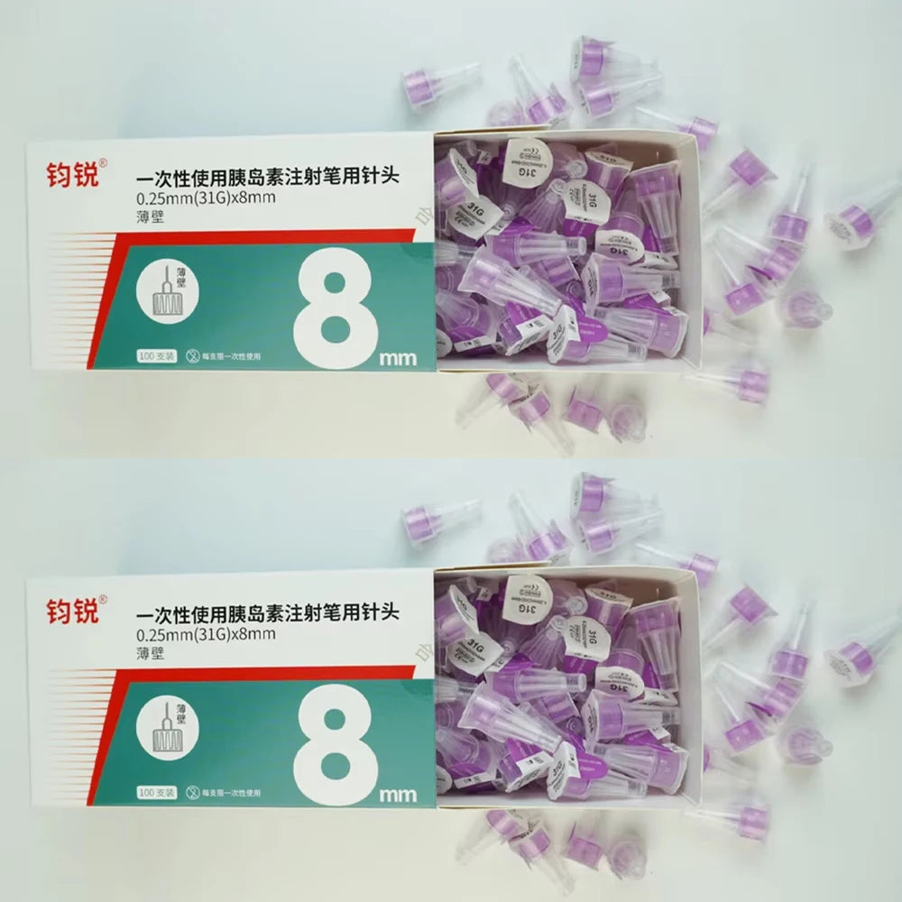 100PCS Pen Needles for Insulin Injection - 4/5/6/8mm, Universal Fit for Insulin Pens, Blood Glucose Management Accessories