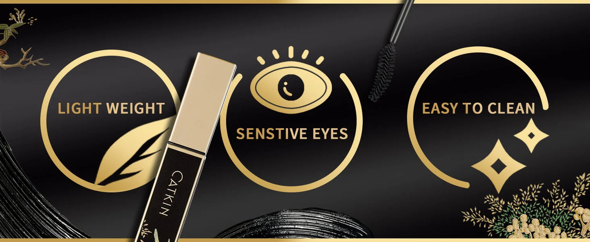 CATKIN Mascara Black, Volumizing & Lengthening Waterproof Nourish Eyelash Mascara, Create Longer and Thicker Looking Lashes
