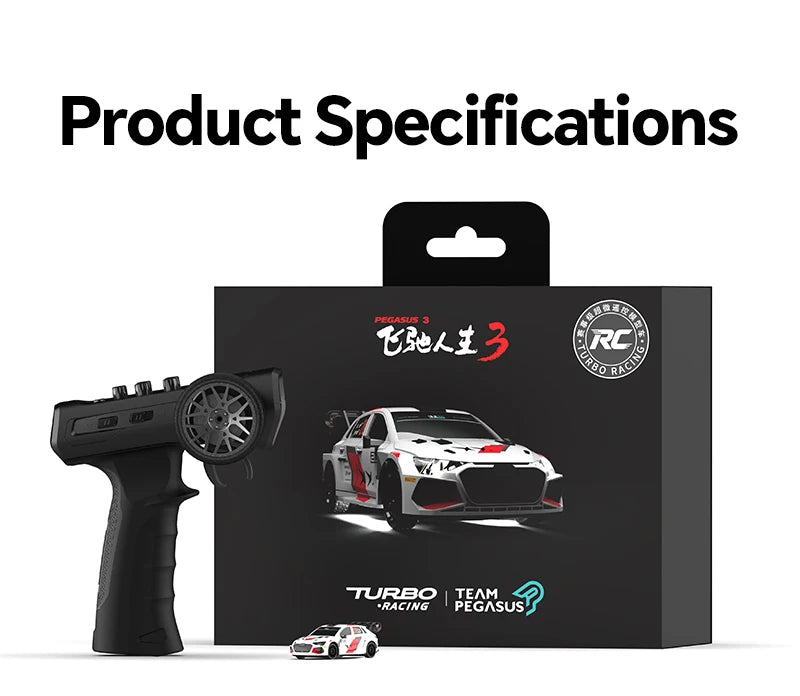 1/76 Turbo Racing C78 Rc Car Mini Team Pegasus 3 Official Joint Limited Edition Ultra-micro Rc Drift Car Boy Tabletop Racing Toy