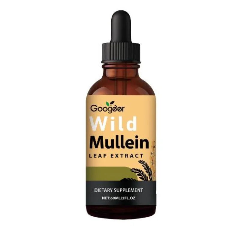 Mullein Liquid Drops 60ml with Wild Mullein Leaf Extract and Ginger Support Lung Health & Clean Impurities Plant Supplement