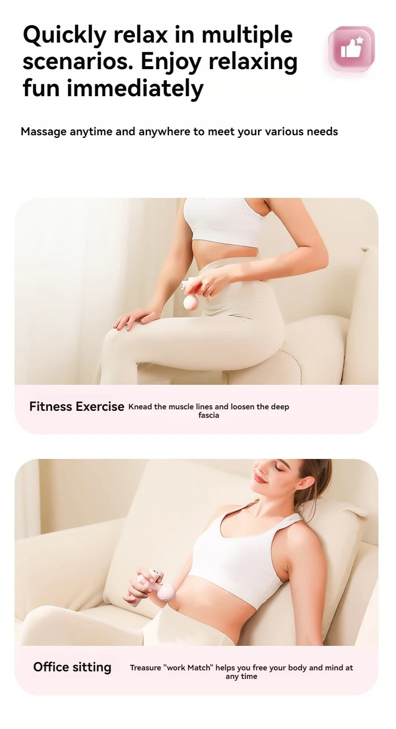 2025 New USB Mini Massage Gun Fascia Machine Muscle Relaxation Vibrating Gun Rod Massage Fitness Equipment Neck Grab Fascia Gun