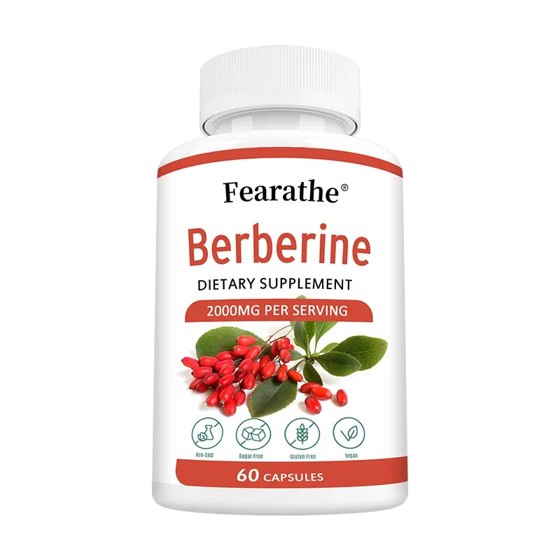 Berberine HCl 2000mg Capsules, Supports Cardiovascular Health, Digestion, Immune Function, Energy, Antioxidant & Anti-Aging