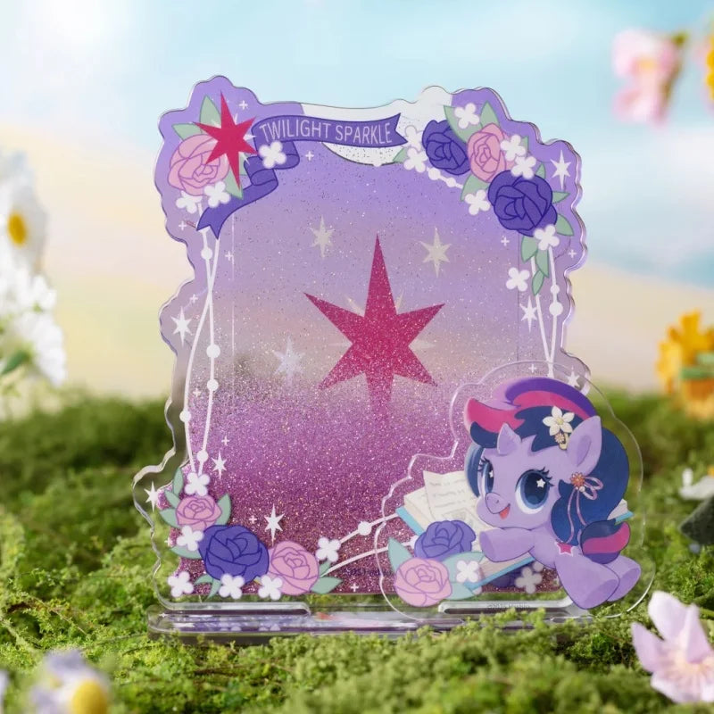 KAYOU Genuine New My Little Pony Magic Garden Series Q Edition Acrylic Flowing Sand Standing Brand Anime Peripheral Gift
