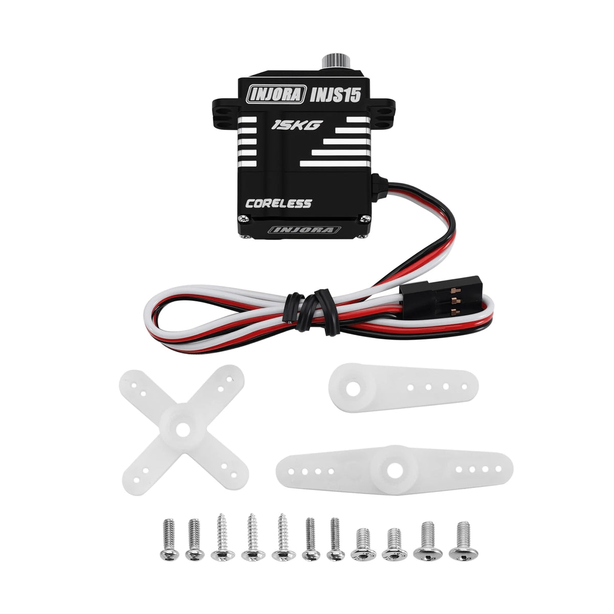 INJORA INJS15 15KG Waterproof Coreless High Torque Servo with Mount & Horn for 1/24 SCX24