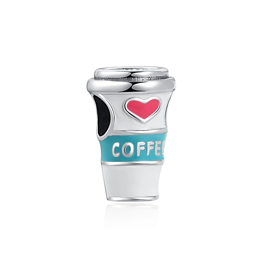 Hot Selling 925 Silver Cup,Coffee Cup,Beer,Bead Pendant Suitable European Original Bracelet DIY Accessories,Exquisite Jewelry ﻿