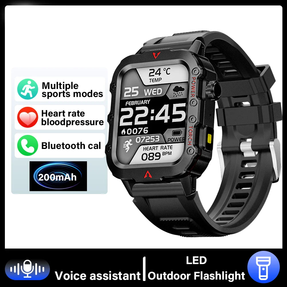 G.L Wear 2025 New Sports Smart Watch Bluetooth Talk LED Flashlight Multi-function Outdoor Sports Smart Watch for Men Women