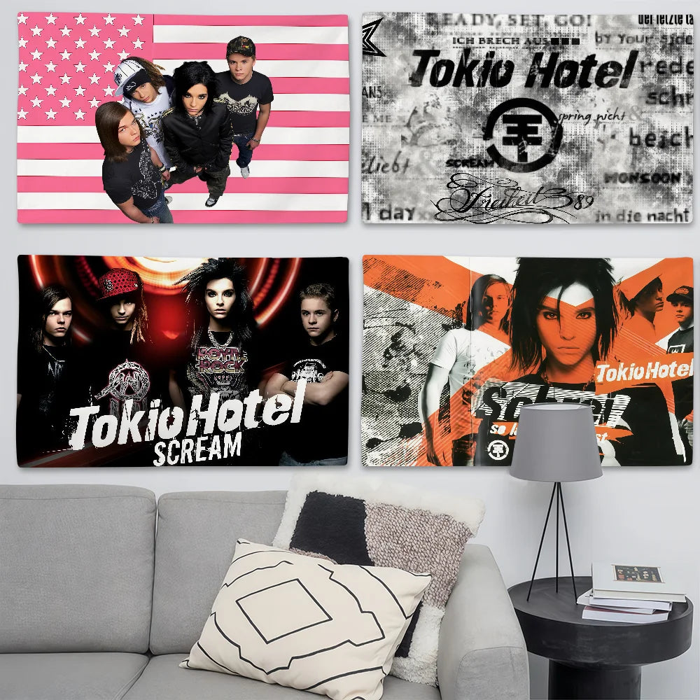 Rock T-Tokio H-Hotel Flag Suitable For Party Club Outdoor Indoor Wall Art Decoration Banner Gift