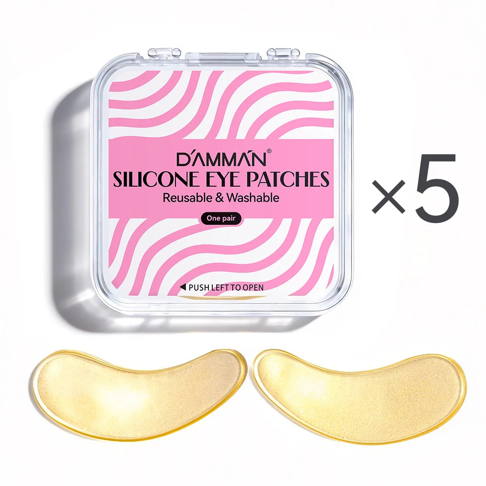DAMMAN Multi-purpose Eye Pads for Eyelash Extensions Reusable Silicone Eye Patches Lash Lift Under-eye Patches Makeup Tools