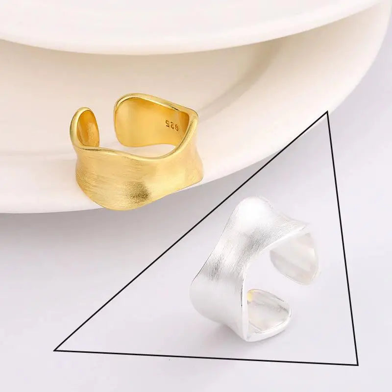925 Sterling Silver Flower Geometry Ring For Women Girl Hollow Out Zircon Grace Wide Jewelry Gift Dropshipping