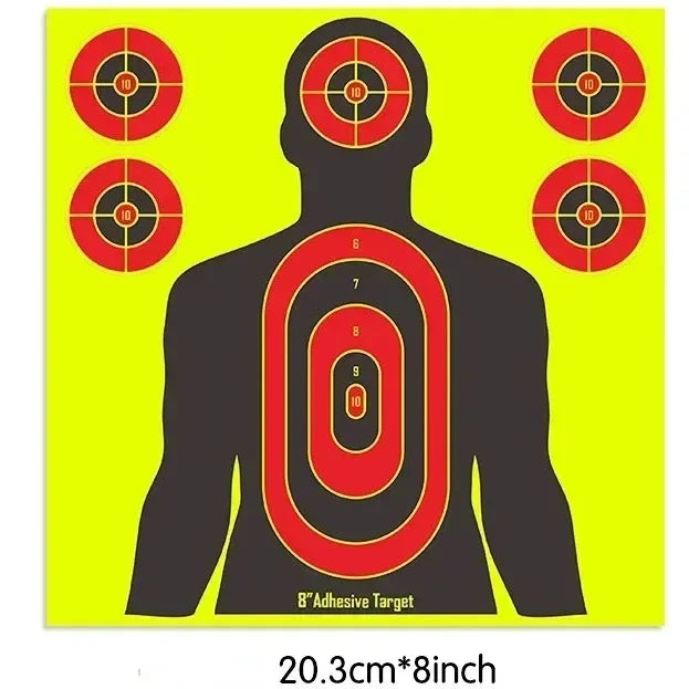 10PCS  Shooting Targets Stickers Reactive Splatter Adhesive Sticker Paper Gun Shoot Training Accessories 8Inch