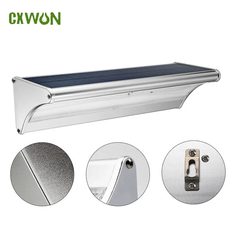 Outdoor Solar Wall LED Flood Lights with Radar Motion Sensor Waterproof Aluminum Shell Wall Lamp for Garden Lighting