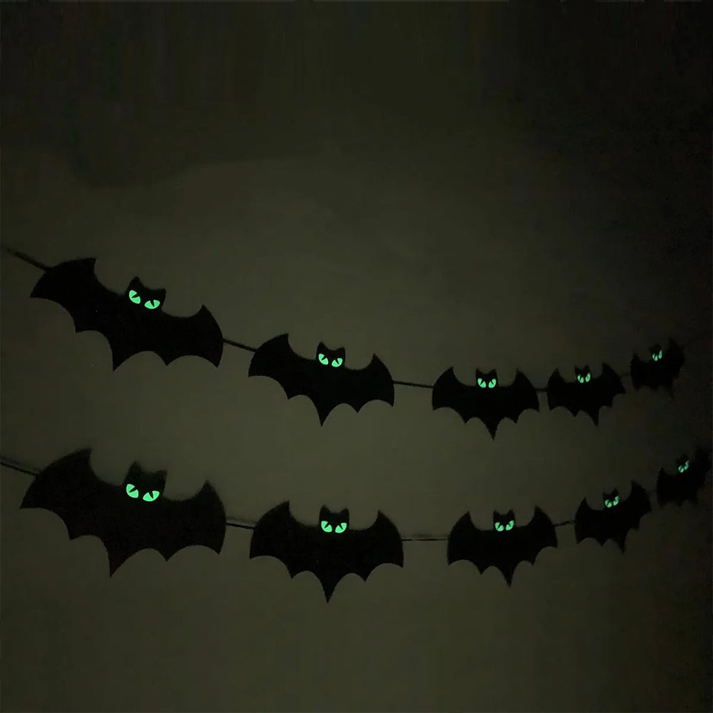 10 Halloween Decorations Glow Eyes Bats Banner for Halloween Bats Decor