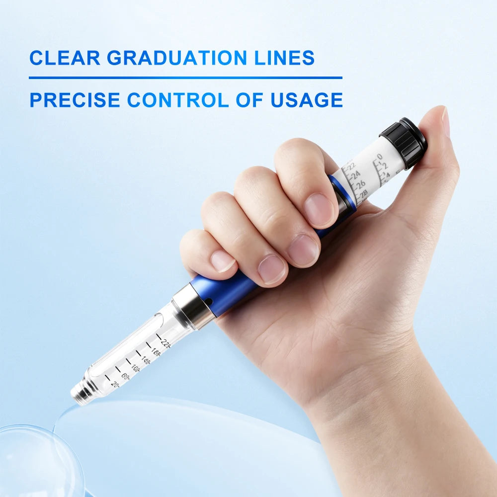 60 Unit Reusable Peptide Pen Injector with Protect Case Adjustable Injection Pen Compatible with 3ml Cartridges, Home Travel Use