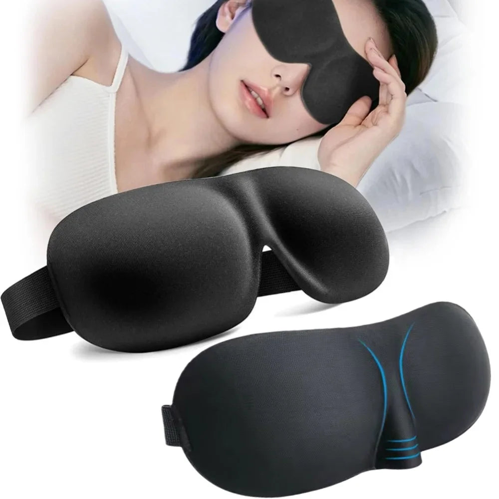 100% Light Blocking 3D Contoured Sleep Eye Mask Ultra-Soft Skin-Friendly Breathable Eye Cover for Rest Travel Yoga Eye Patches