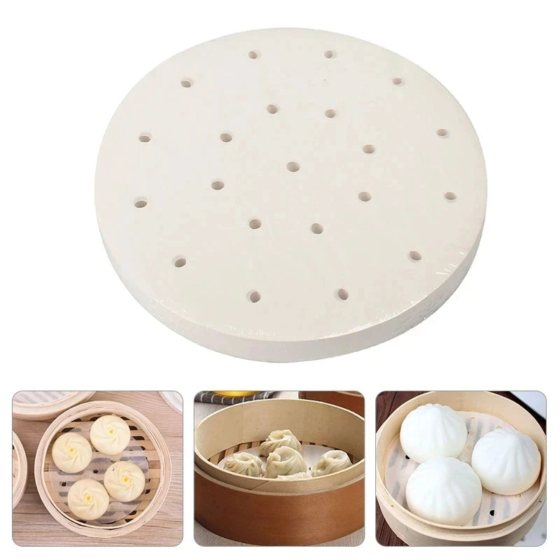 100Pcs Air Fryer Steamer Liners Disposable Paper Non-Stick Steaming Basket Baking Utensils Kitchen Parchment Oil-absorbing Paper