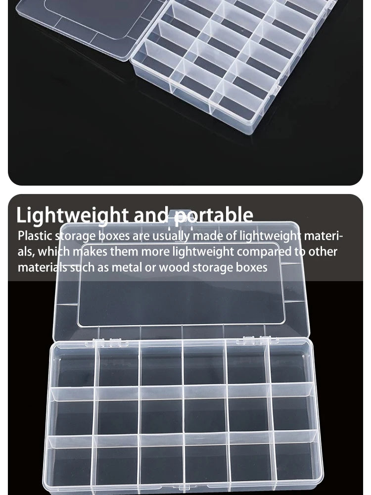24 Grid Transparent Storage Boxes Hardware Buttons Fishing Jewellery Accessories Packaging Boxes Stationery Storage Boxes