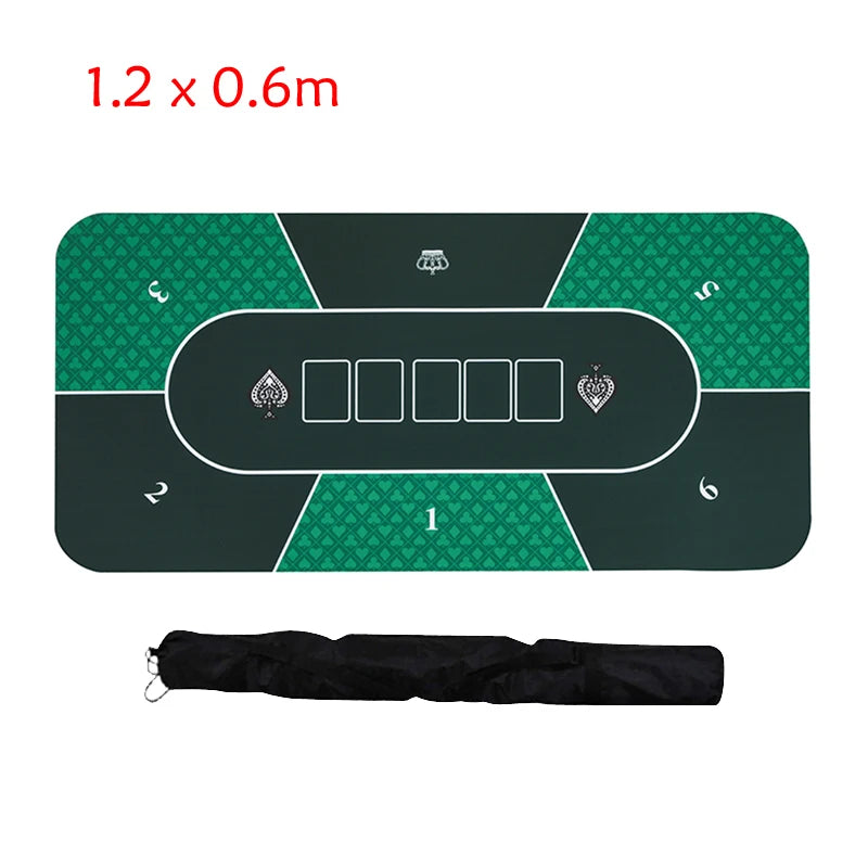 1.2*0.6m Hold'Em Texas Poker Mat Black Jack Baccarat Dice Durable Rubber Home Gaming Desk Pad