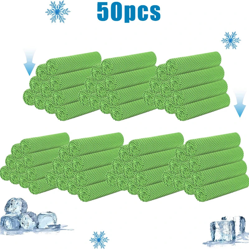 10-70pcs Cooling Towels for Neck and Face Sport Quick Drying Cool Towel Microfiber Cold Towel for Workout Yoga Camping Gym Club