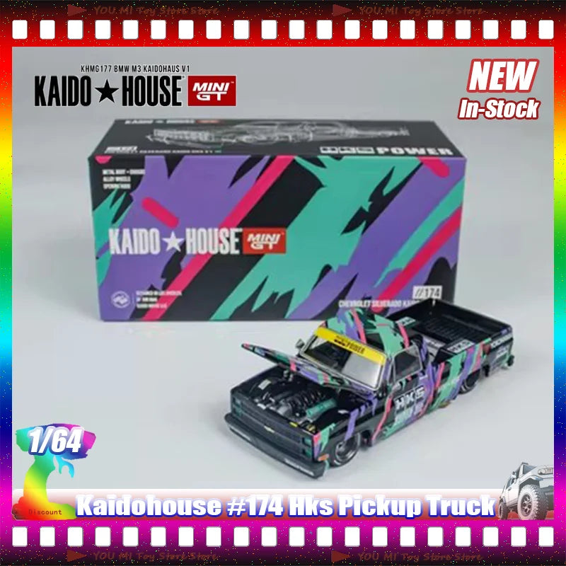 Kaidohouse 1:64 Hks Pickup Truck Die-Cast Car Model #174 Simulation Alloy Miniature Customized Kid Toys Gift Collection Ornament