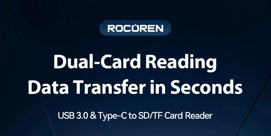 Rocoren Card Reader 2 in 1 USB 3.0 5Gbps USB A USB C Combined Design SD/TF Cards 2TB Smart Cardreader for Laptop Accessories