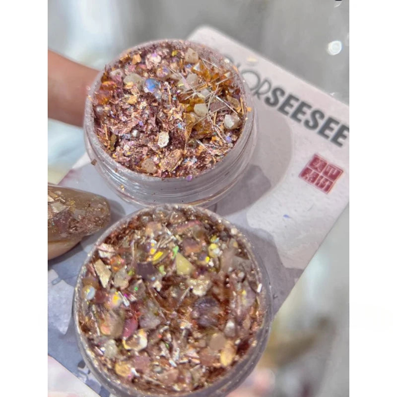 1pc Colorful  nail powder platinum foil decoration and rhinestone accessories DIY nail charm nail gemstone nail products