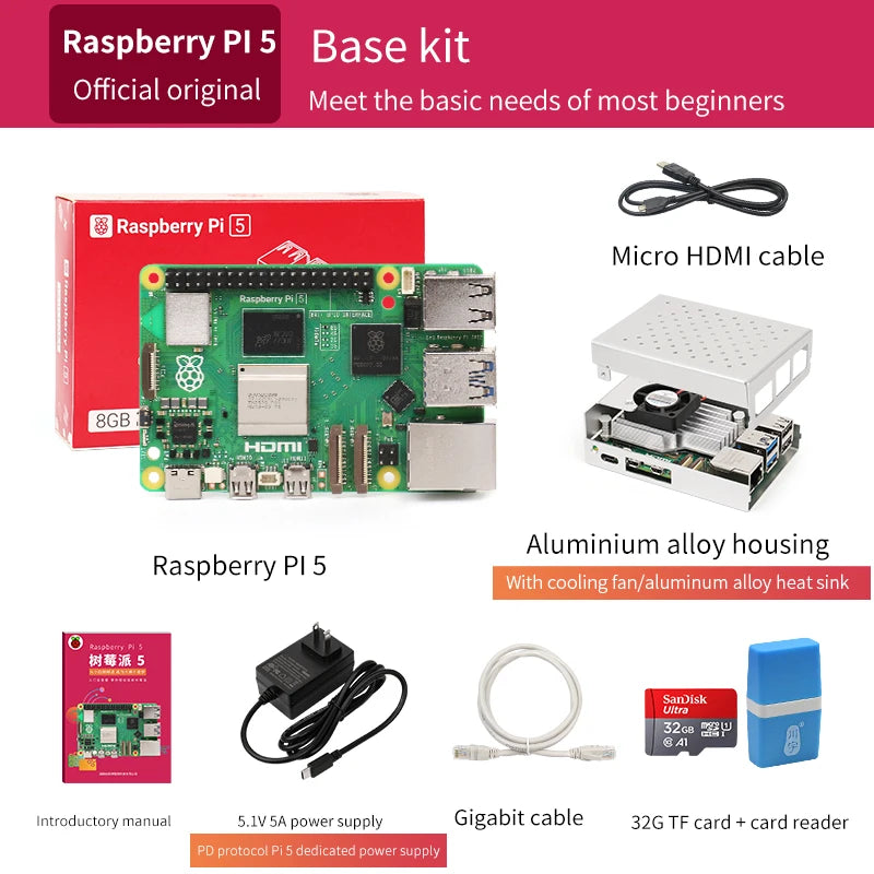 Raspberry Pi 5 Generation Development Board LINUX Suite Computer AI programming motherboard Raspberry Pi 5B 4G/8GB