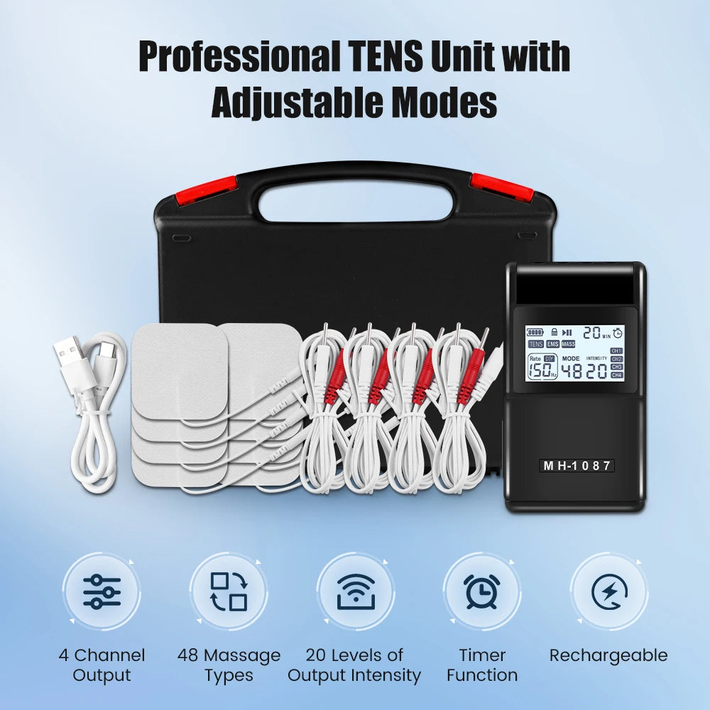 EMS TENS Unit Machine EMS Electric Muscle Therapy Stimulator Physiotherapy Pulse Electric Massage Device Back Body Neck Massager