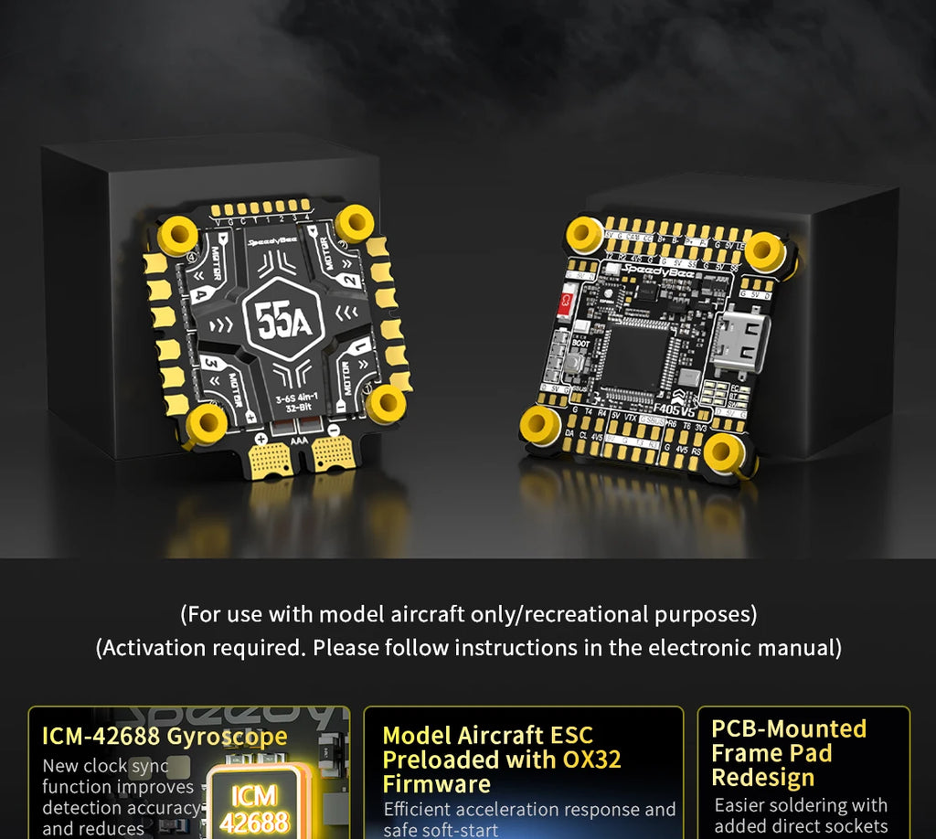 SpeedyBee F405 V5 55A Stack FC OX32 AM32 55A 4in1 ESC For FPV Racing Drones
