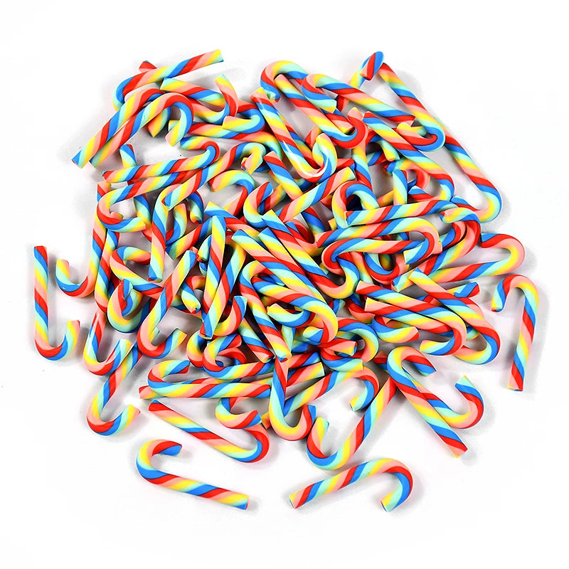 10/20Pcs Mini Candy Cane Christmas Decoration Red White Resin Candy DIY Craft Xmas Pendant Navidad Home Decor 2025 New Year Gift