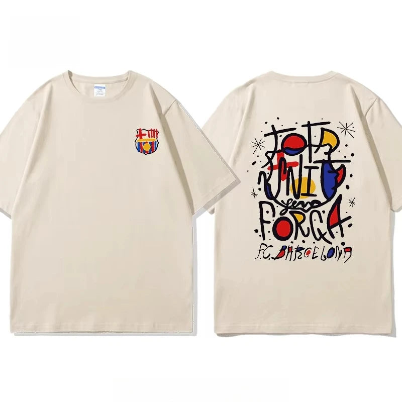 Barcelona Barcelona Style Short-sleeved T-shirt, Suitable for Both Men and Women. Comfortable Round-neck T-shirt As A Fan Gift.
