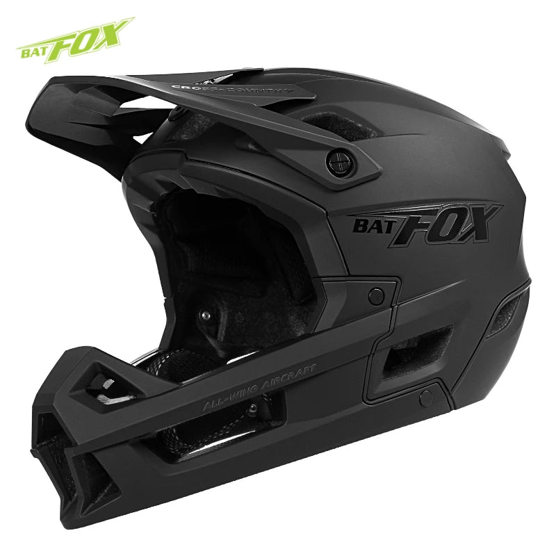 BATFOX Full Face Mountain Bike Helmet Off-road Certification Safety MTB Casco Bicycle Integrally-molded Riding Cycling Helmets