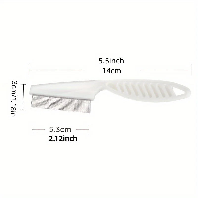 1pc Pet Combs, Dog Flea Combs, Cat Flea Combs, Plastic Close-tooth Combs, Stainless Steel Fine Cat Hair Detangling Release Comb