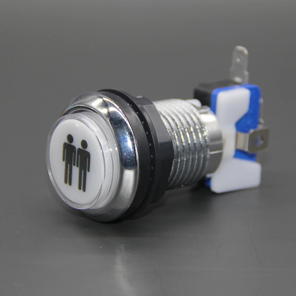 1PCS CHROME Plated illuminated arcade push button 5V 12v LED Arcade Start Push Button with microswitch for Arcade game DIY
